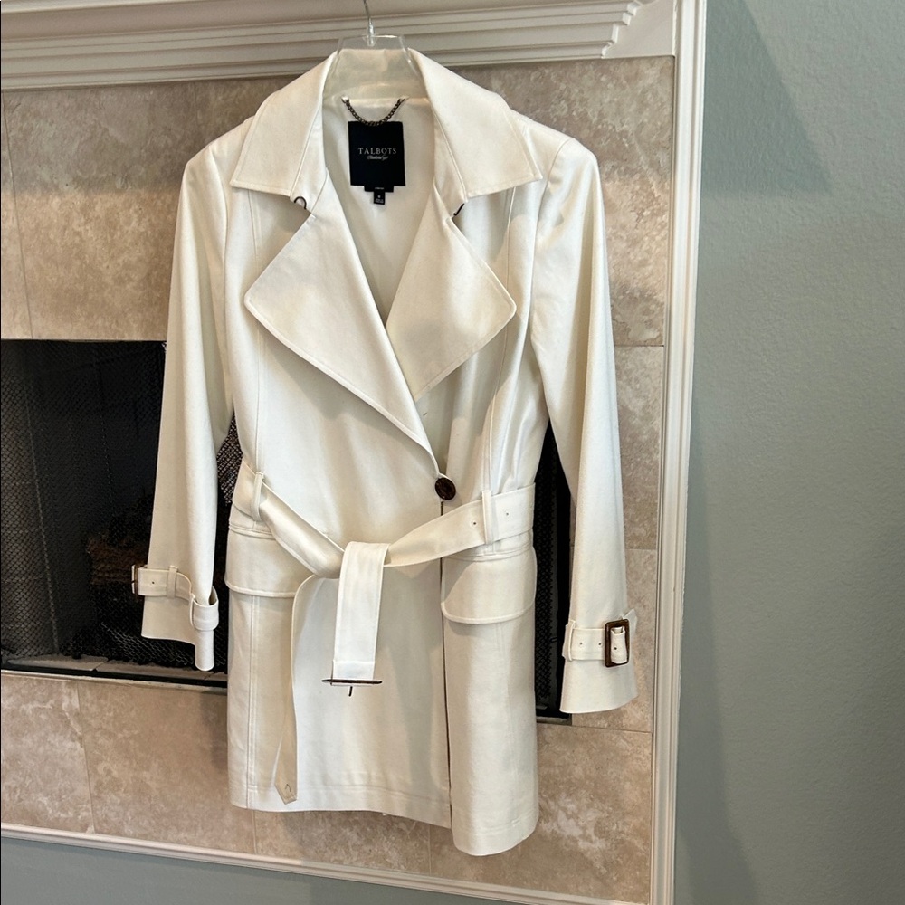 Talbots Ivory Trench Coat with Belt
